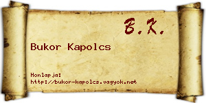 Bukor Kapolcs névjegykártya